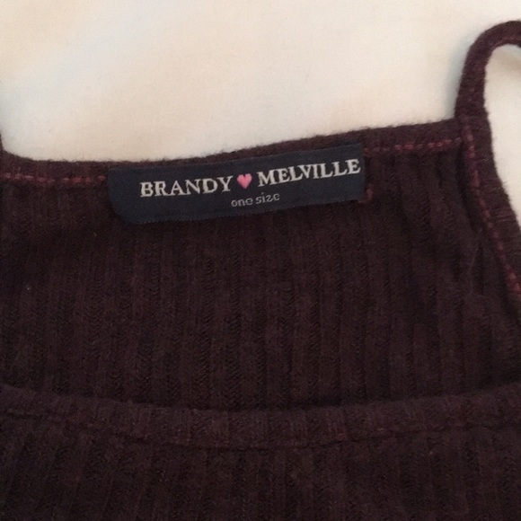 Ribbed Knit Maroon Halter Top from Brandy Melville - Picture 3 of 5
